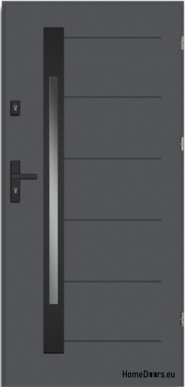 Drzwi zewnętrzne Nordland BLACK GRUBE ciepłe 1,2Wm2k 70mm, OD RĘKI, 90 P