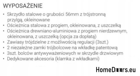 DRZWI WEJŚCIOWE 56mm JOWISZ SPIN 90