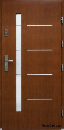 Drzwi zewnętrzne drewniane dębowe 74 mm HENRY INOX