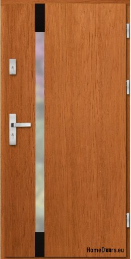 Exterior door wooden pine warm 74 mm MED