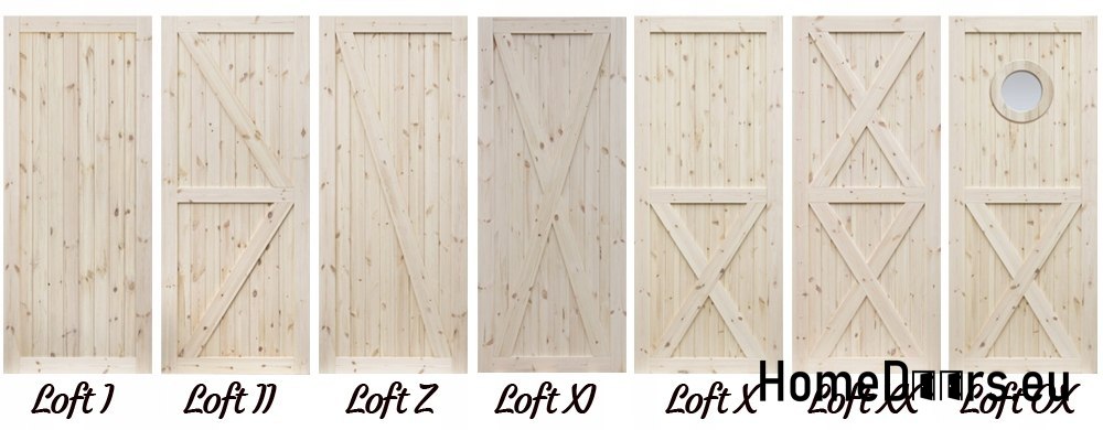 KNOTTED WOODEN DOORS RAW RADEX LOFT WITH 80