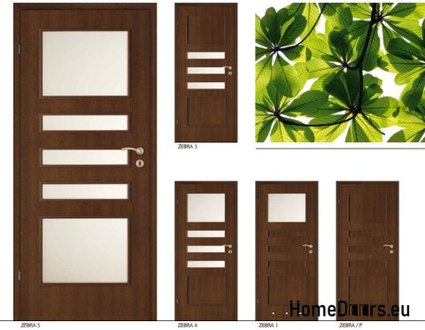 Drzwi łazienkowe z szybą wentylacja ZEBRA 80