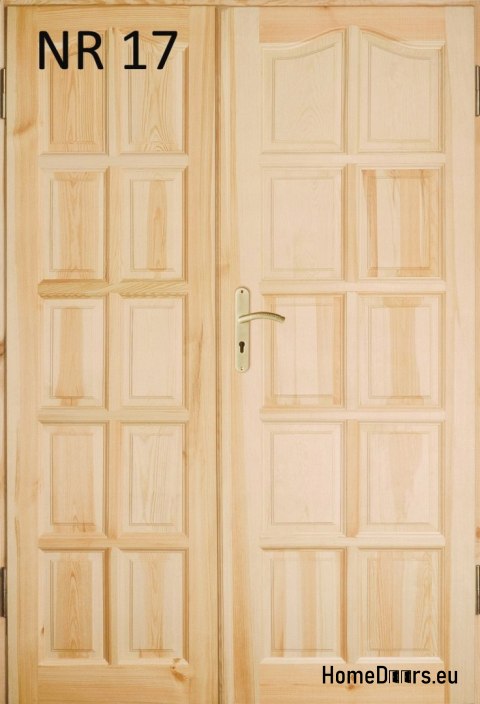 Dvoukřídlé borovicové dveře č. 17 s rámem