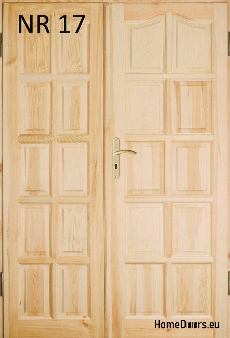 Double-leaf pine doors No. 17 with frame