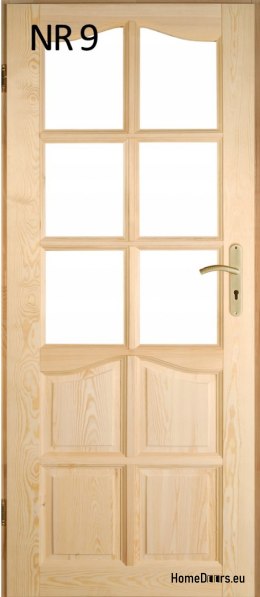 Drzwi wewnętrzne sosnowe drewniane nr 9 60/70/80/90