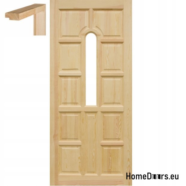 Raw pine doors 90 with frame STOLGEN KS3