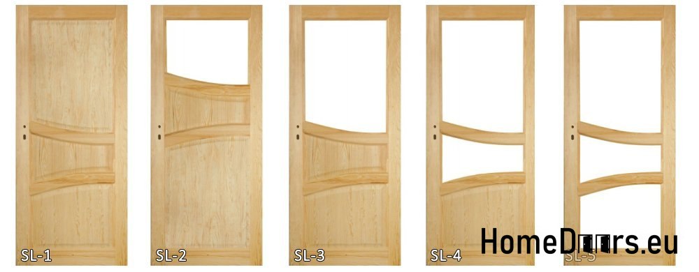 Wooden pine doors with frame STOLGEN SL3 60