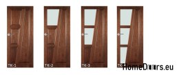 Dřevěné dveře s rámem barevné sklo TK2 90
