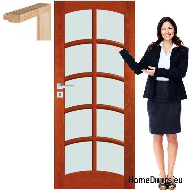 Wooden door with frame color glass VN5 90