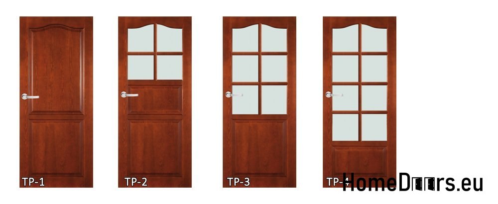 Wooden door with frame varnish glass TP3 90