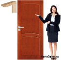 Wooden door with frame full color VN1 90