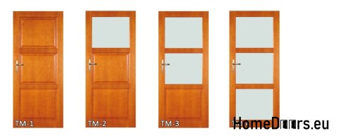 Drzwi drewniane z ościeżnicą pełne lakier TM1 90