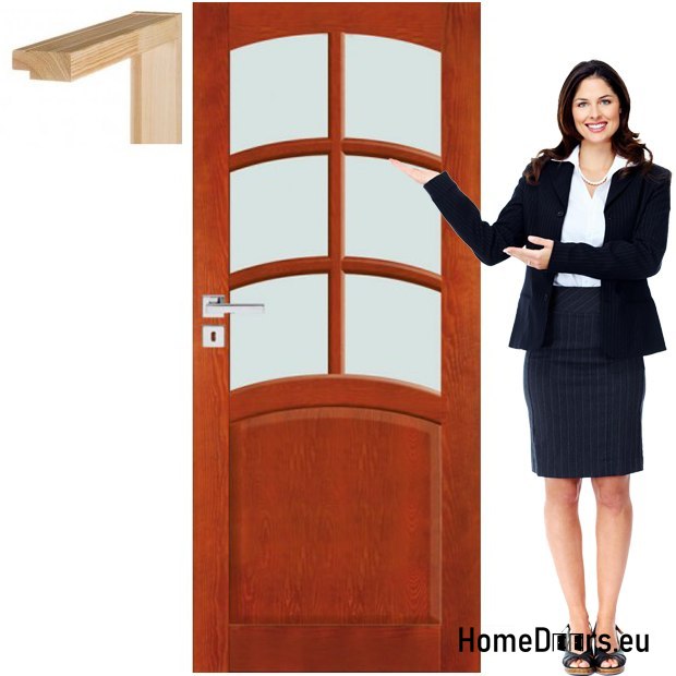 Wooden doors with glass frame color VN4 60