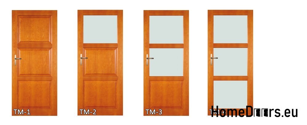 Wooden door with frame colored glass TM2 80