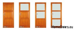 Wooden door with frame colored glass TM2 90
