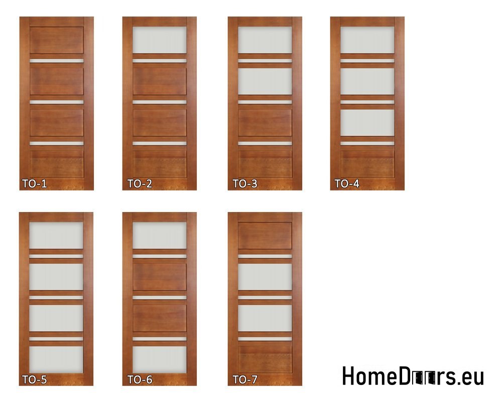 Wooden doors with frame glass colored TO2 90