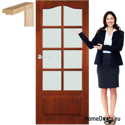 Wooden doors with glass frame varnish TP4 90