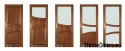 Door wooden frame colored glass SL2 70