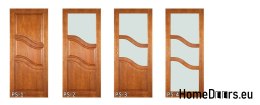 Dřevěné dveře s rámem barevné sklo PS4 70