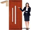 Wooden doors with frame varnish glass ST2 90