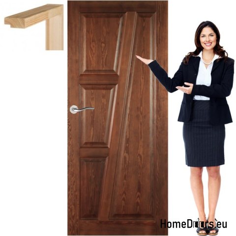 Drzwi drewniane z ościeżnicą pełne kolorowe TK1 60