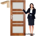 Wooden door with frame glass colored RV4 90