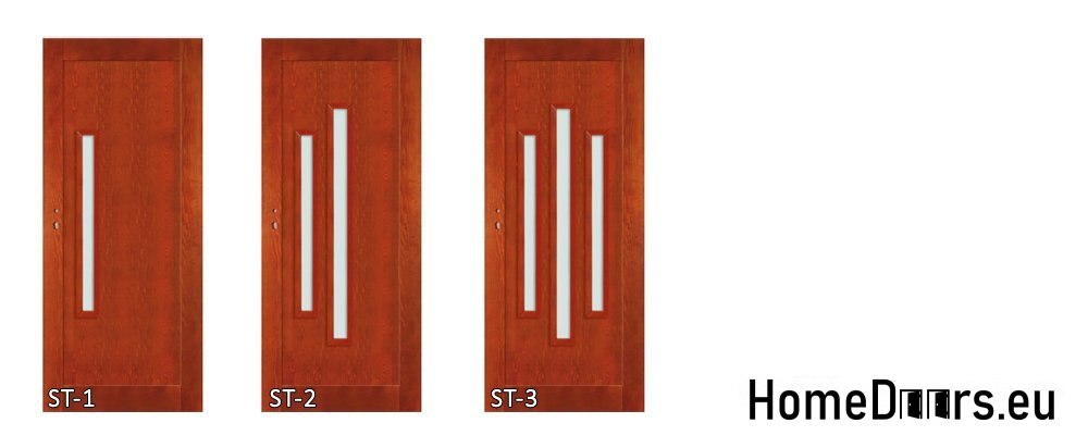 Wooden doors with frame glass colored ST3 80