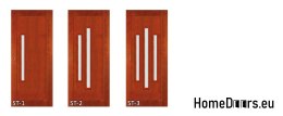 Wooden door with frame glass colored ST3 90