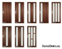Doors wooden frame colored glass OM4 80