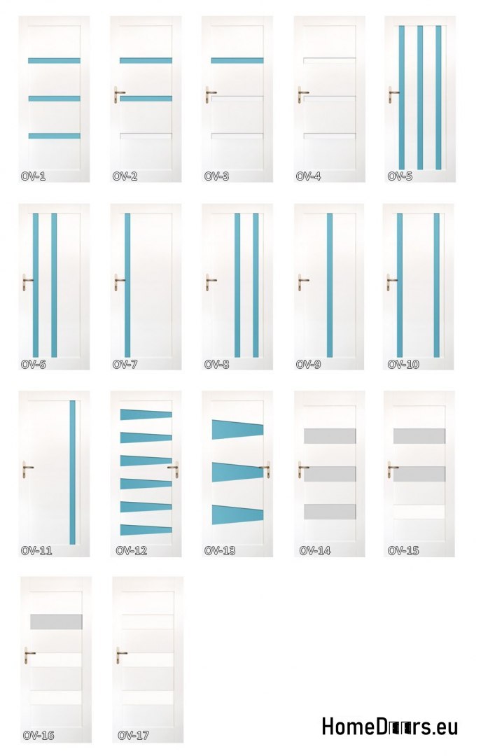 Wooden doors with frame glass colored OV2 70