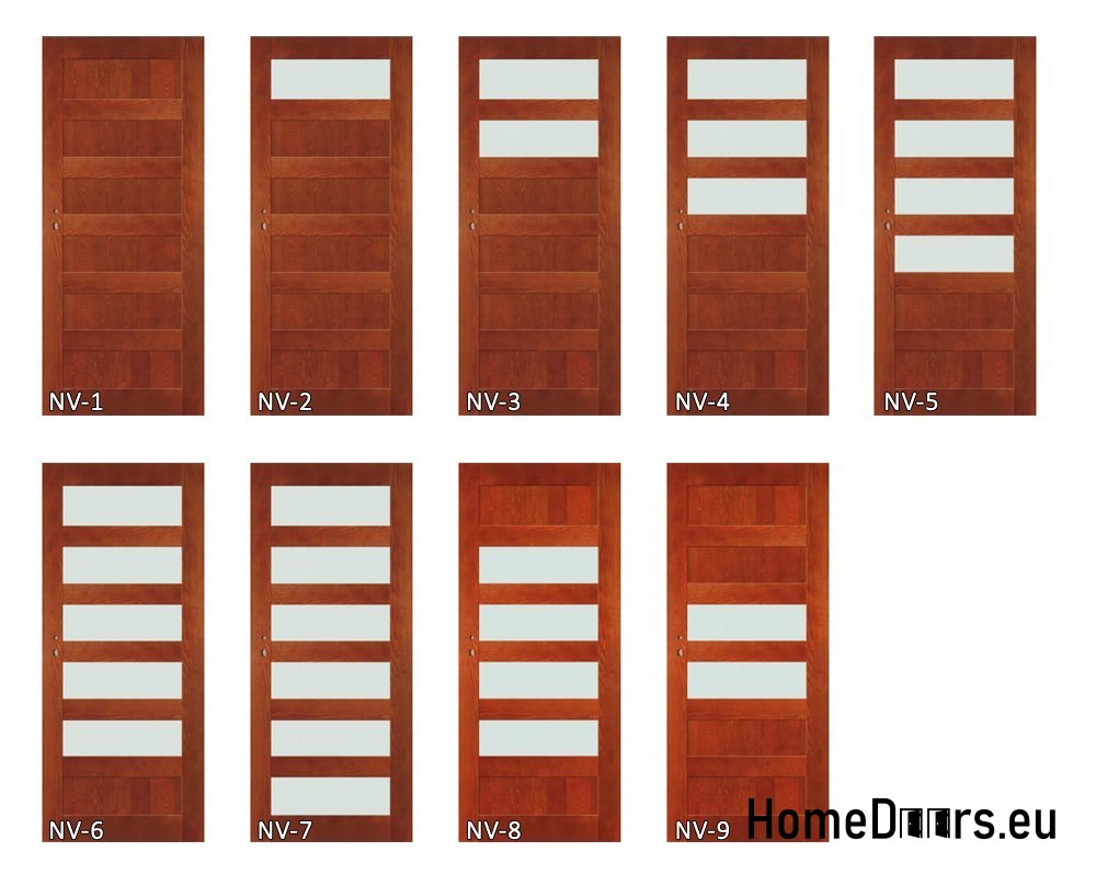 Wooden door with frame color glass NV9 90