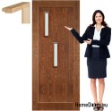 Wooden doors with frame varnish color MS2 70