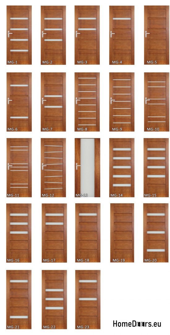 Wooden doors with glass frame lacquer MG14 60