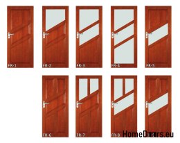 Wooden doors with frame glass color FR9 90
