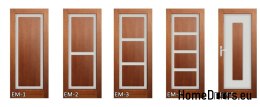 Dřevěné dveře s rámovým sklem v barvě EM5 90
