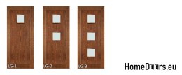 Wooden door with frame glass colored LG1 60