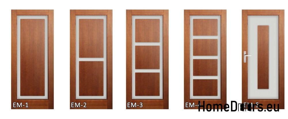 Wooden doors with glass frame varnish EM5 80