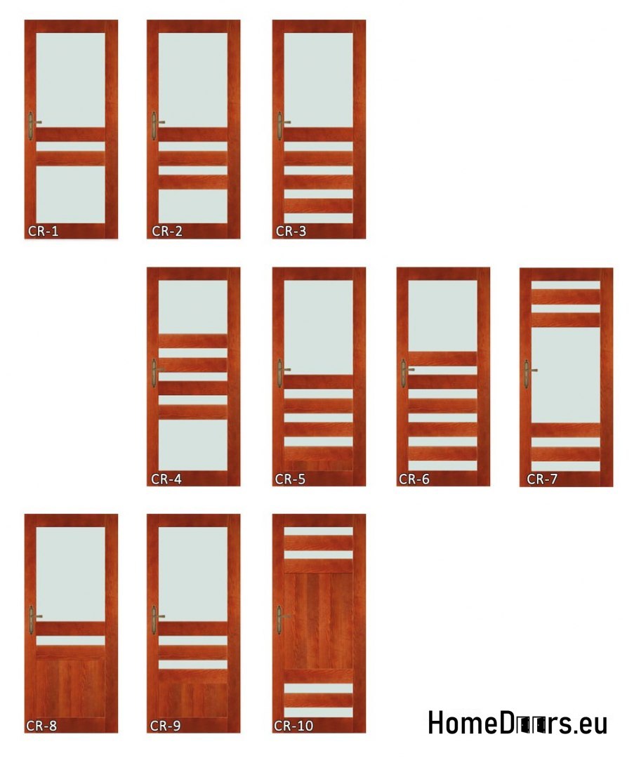 Wooden doors with frame varnish color CR8 80