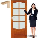 Wooden door with frame glass colored DT8 80