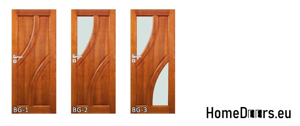 Wooden door with frame full colour BG1 80