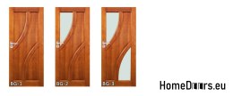 Dřevěné dveře s rámem barevné sklo BG3 80