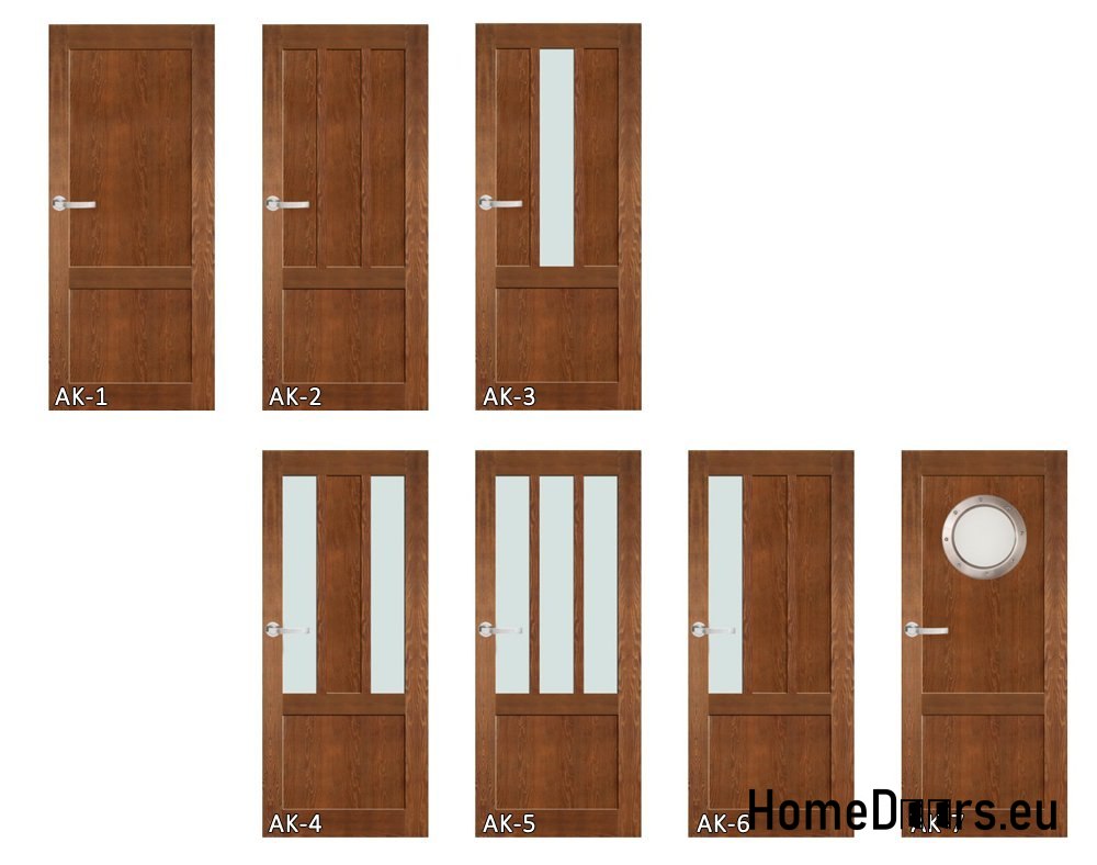 Wooden doors with glass frame varnish AK6 90