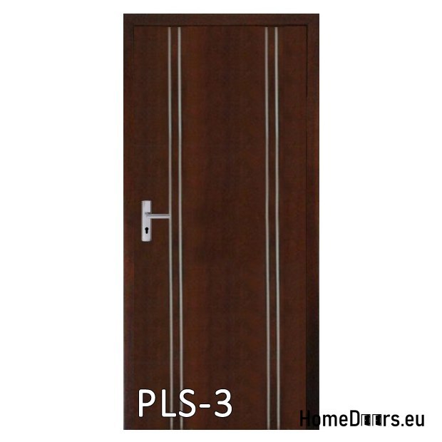 Wooden door with frame and handle PLS4 60 LP