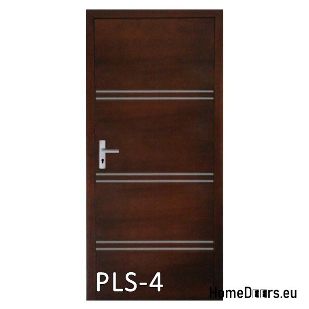 Wooden door with frame and handle PLS4 60/70/80/90