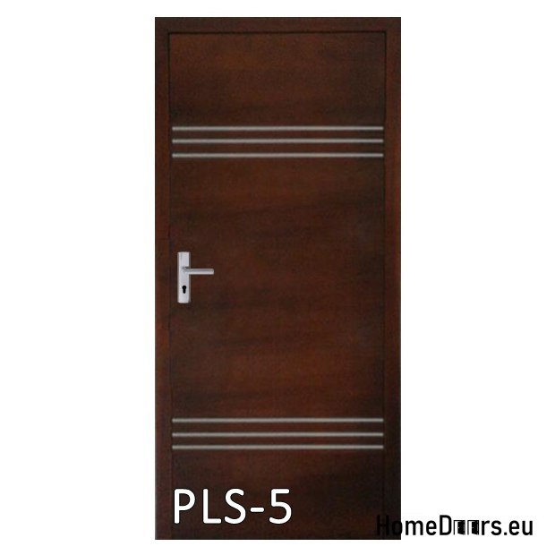 Wooden door with frame and handle PLS5 90 LP