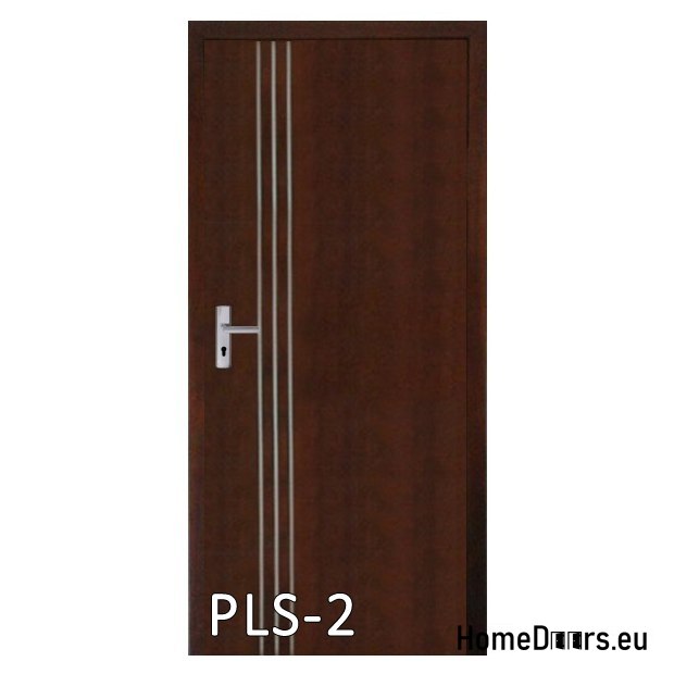 Wooden door with frame and handle PLS6 60 LP