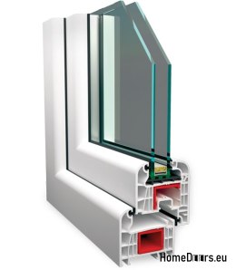 Okna MAHOŃ PCV RU/U poziom 1000x1000mm ciepłe