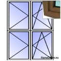 Okno ORZECH 4-skrzydłowe PCV RU/R 1800x2200mm okna
