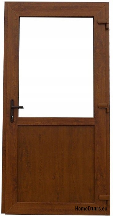 Exterior PVC shop doors 100/200 golden oak