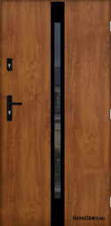 Exterior doors THICK WARM 72mm WITH BLACK GLASS 80/90